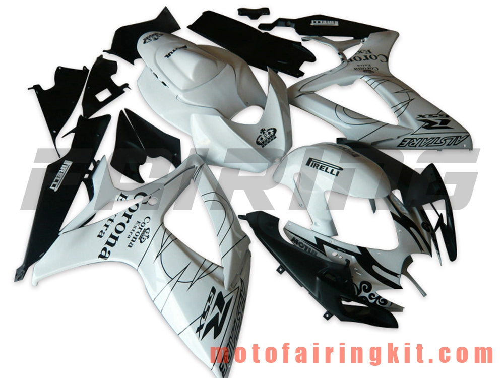 Fairing Kits Fit for GSX-R750 GSX-R600 K6 2006 2007 GSXR 600 750 K6 06 07 Plastic ABS Injection Mold Complete Motorcycle Body Aftermarket Bodywork Frame (White & Black) B138