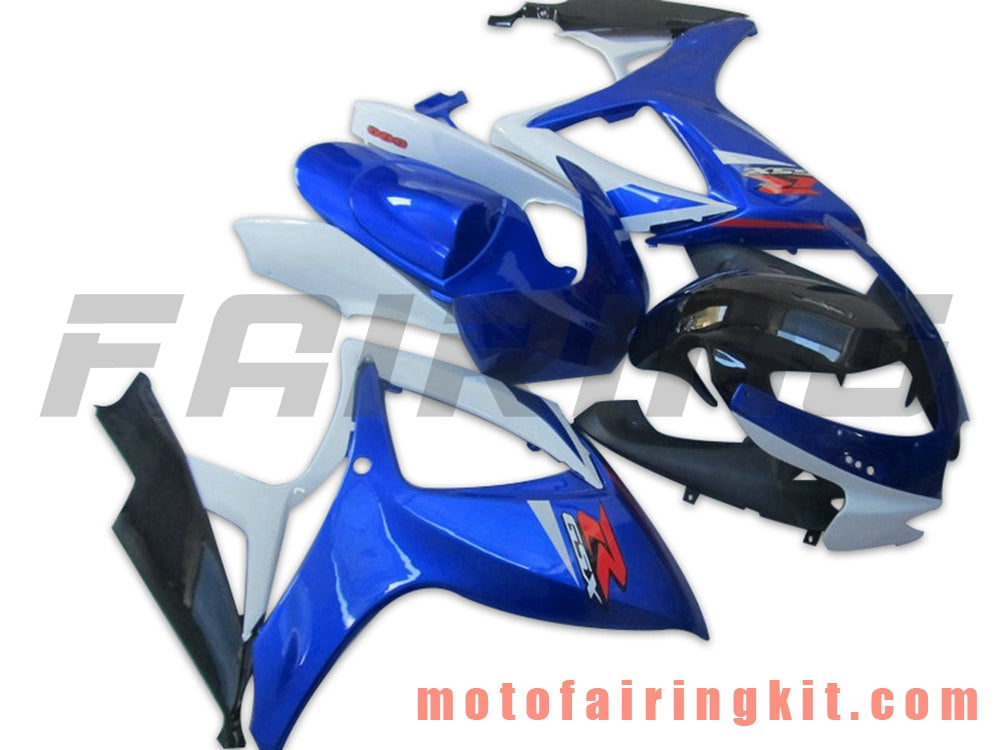 Fairing Kits Fit for GSX-R750 GSX-R600 K6 2006 2007 GSXR 600 750 K6 06 07 Plastic ABS Injection Mold Complete Motorcycle Body Aftermarket Bodywork Frame (Blue & Black) B139