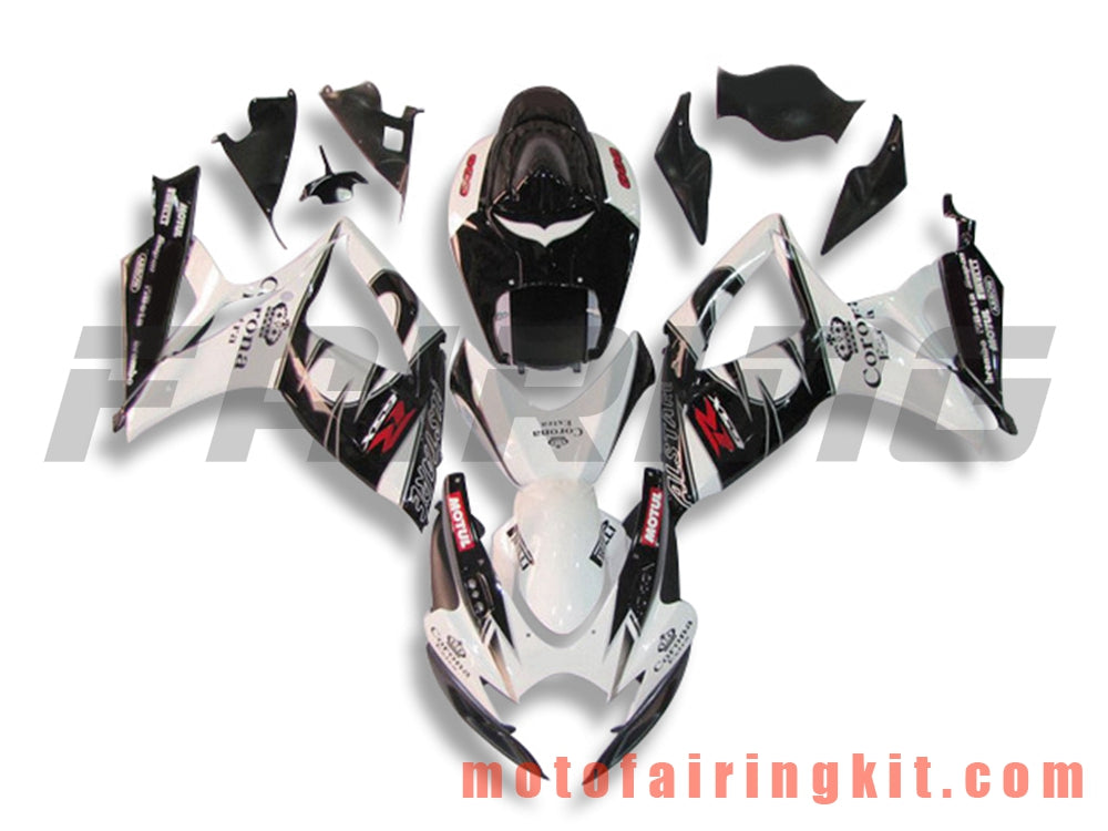 フェアリングキット GSX-R750 GSX-R600 K6 2006 2007 GSXR 600 750 K6 06 07 プラスチック ABS 射出成型 完全なオートバイ車体 アフターマーケット車体フレーム (ホワイト &amp; ブラック) B141