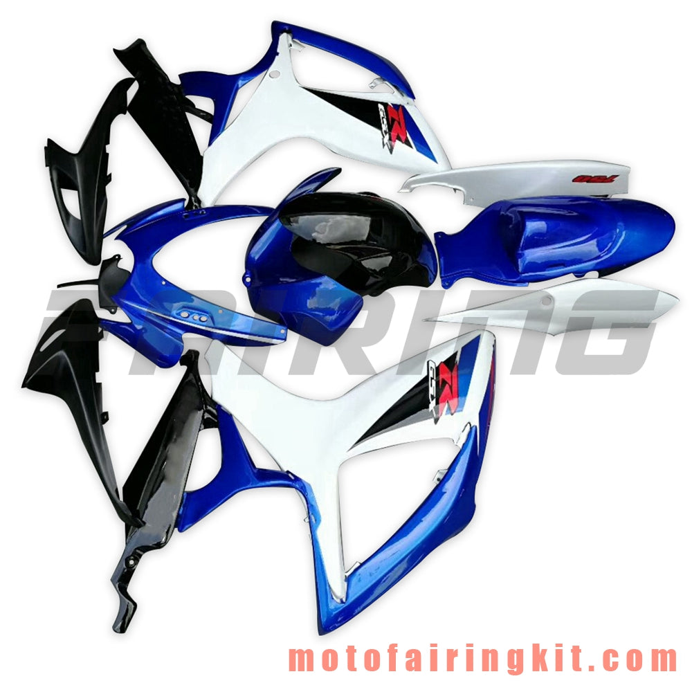 Fairing Kits Fit for GSX-R750 GSX-R600 K6 2006 2007 GSXR 600 750 K6 06 07 Plastic ABS Injection Mold Complete Motorcycle Body Aftermarket Bodywork Frame (Blue & White) B143