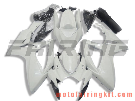 Fairing Kits Fit for GSX-R750 GSX-R600 K6 2006 2007 GSXR 600 750 K6 06 07 Plastic ABS Injection Mold Complete Motorcycle Body Aftermarket Bodywork Frame (White) B144