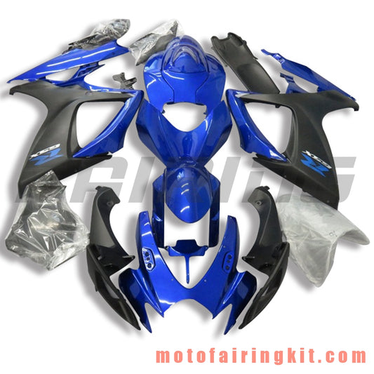 Kits de carenado aptos para GSX-R750 GSX-R600 K6 2006 2007 GSXR 600 750 K6 06 07 Molde de inyección de plástico ABS Carrocería completa para motocicleta Carrocería del mercado de accesorios Marco (azul y negro) B145