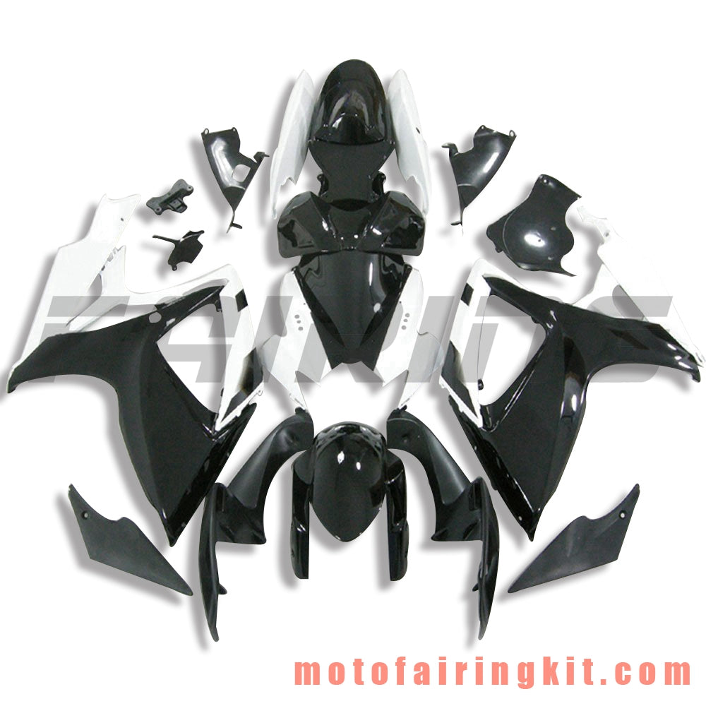 Fairing Kits Fit for GSX-R750 GSX-R600 K6 2006 2007 GSXR 600 750 K6 06 07 Plastic ABS Injection Mold Complete Motorcycle Body Aftermarket Bodywork Frame (Black & White) B148