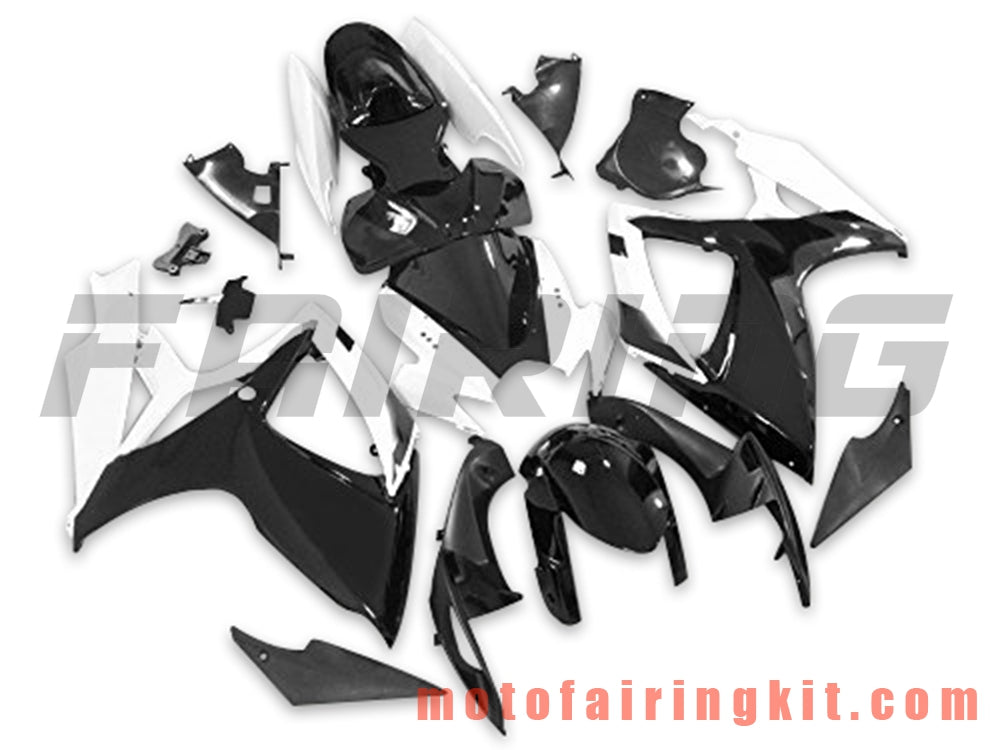 Fairing Kits Fit for GSX-R750 GSX-R600 K6 2006 2007 GSXR 600 750 K6 06 07 Plastic ABS Injection Mold Complete Motorcycle Body Aftermarket Bodywork Frame (Black & White) B148