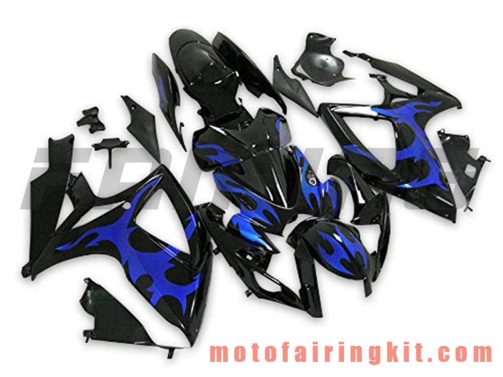 Fairing Kits Fit for GSX-R750 GSX-R600 K6 2006 2007 GSXR 600 750 K6 06 07 Plastic ABS Injection Mold Complete Motorcycle Body Aftermarket Bodywork Frame (Black & Blue) B150