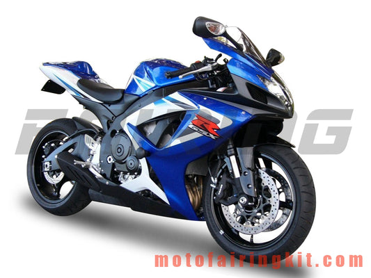 Kits de carenado aptos para GSX-R750 GSX-R600 K6 2006 2007 GSXR 600 750 K6 06 07 Molde de inyección de plástico ABS Carrocería completa para motocicleta Carrocería de posventa Marco (azul y blanco) B153