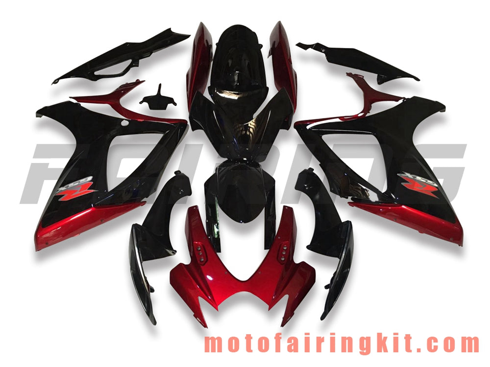 Kits de carenado aptos para GSX-R750 GSX-R600 K6 2006 2007 GSXR 600 750 K6 06 07 Molde de inyección de plástico ABS Carrocería completa para motocicleta Marco de carrocería de posventa (negro y naranja) B155