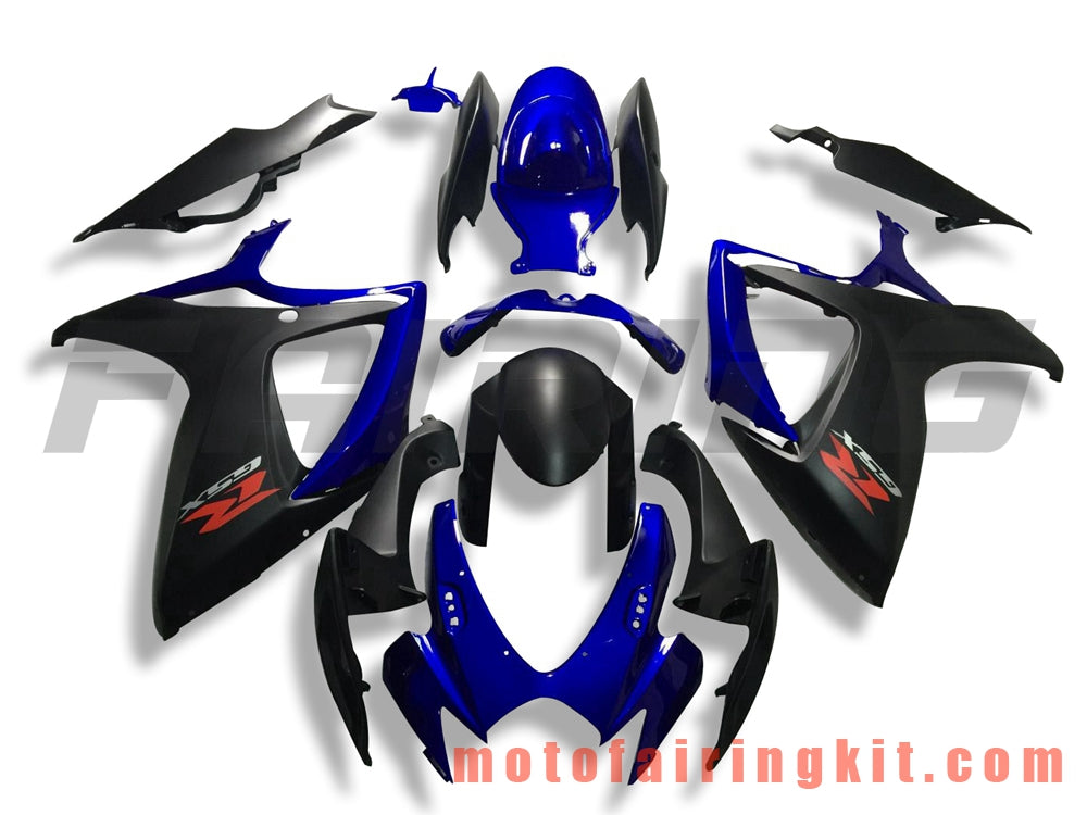 Fairing Kits Fit for GSX-R750 GSX-R600 K6 2006 2007 GSXR 600 750 K6 06 07 Plastic ABS Injection Mold Complete Motorcycle Body Aftermarket Bodywork Frame (Blue & Black) B160