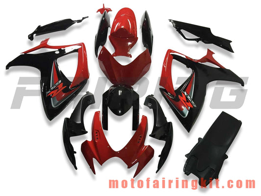 Kits de carenado aptos para GSX-R750 GSX-R600 K6 2006 2007 GSXR 600 750 K6 06 07 Molde de inyección de plástico ABS Carrocería completa para motocicleta Carrocería del mercado de accesorios Marco (rojo y negro) B161