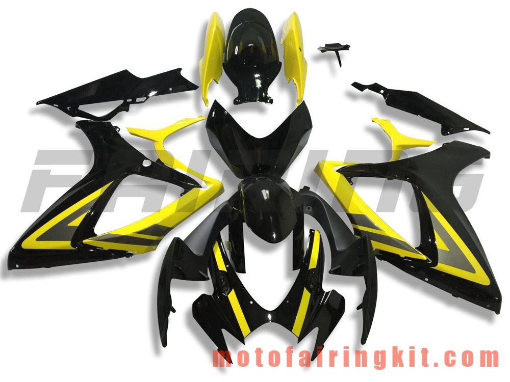 Fairing Kits Fit for GSX-R750 GSX-R600 K6 2006 2007 GSXR 600 750 K6 06 07 Plastic ABS Injection Mold Complete Motorcycle Body Aftermarket Bodywork Frame (Yellow & Black) B162