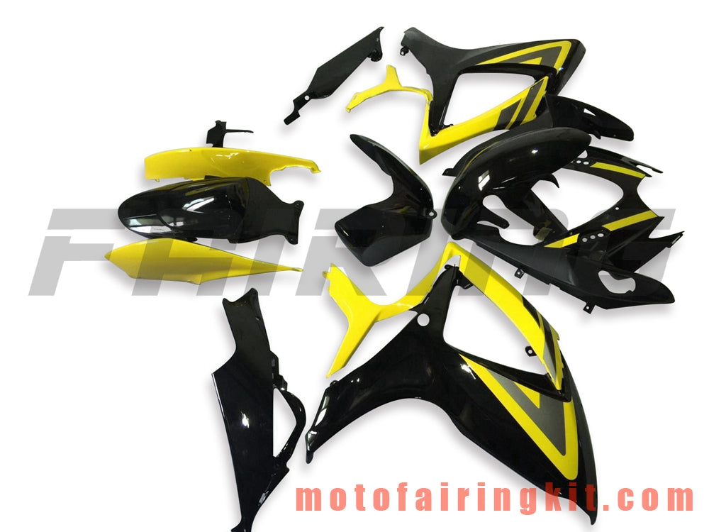 Fairing Kits Fit for GSX-R750 GSX-R600 K6 2006 2007 GSXR 600 750 K6 06 07 Plastic ABS Injection Mold Complete Motorcycle Body Aftermarket Bodywork Frame (Yellow & Black) B162