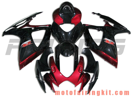 Fairing Kits Fit for GSX-R750 GSX-R600 K6 2006 2007 GSXR 600 750 K6 06 07 Plastic ABS Injection Mold Complete Motorcycle Body Aftermarket Bodywork Frame (Black & Red) B163