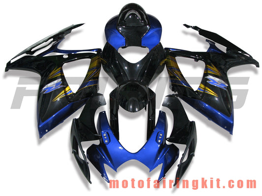 Kits de carenado aptos para GSX-R750 GSX-R600 K6 2006 2007 GSXR 600 750 K6 06 07 Molde de inyección de plástico ABS Carrocería completa para motocicleta Marco de carrocería de posventa (negro y azul) B165