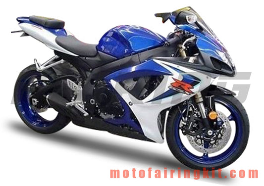 Kits de carenado aptos para GSX-R750 GSX-R600 K6 2006 2007 GSXR 600 750 K6 06 07 Molde de inyección de plástico ABS Carrocería completa para motocicleta Carrocería del mercado de accesorios Marco (azul y blanco) B167