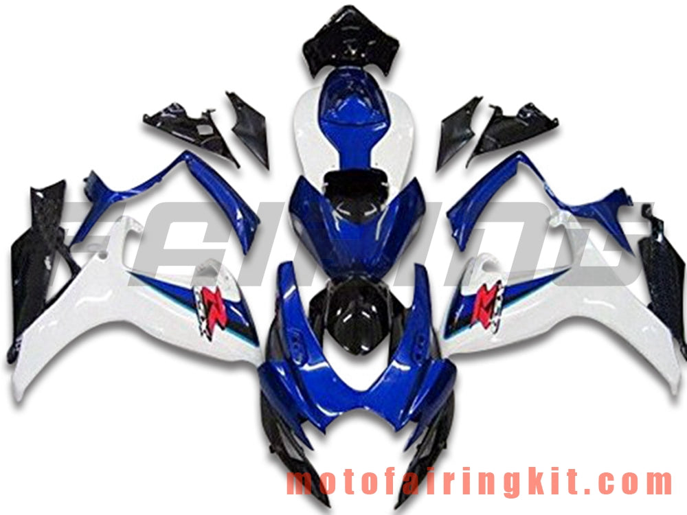 Fairing Kits Fit for GSX-R750 GSX-R600 K6 2006 2007 GSXR 600 750 K6 06 07 Plastic ABS Injection Mold Complete Motorcycle Body Aftermarket Bodywork Frame (Blue & White) B167