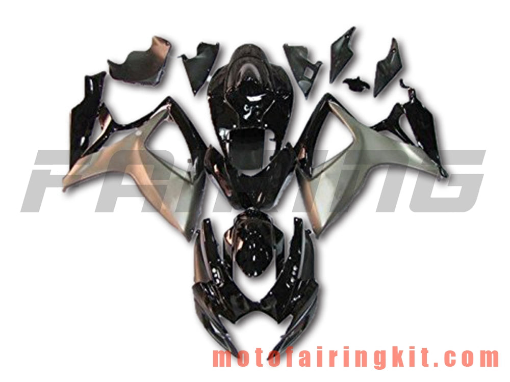 Fairing Kits Fit for GSX-R750 GSX-R600 K6 2006 2007 GSXR 600 750 K6 06 07 Plastic ABS Injection Mold Complete Motorcycle Body Aftermarket Bodywork Frame (Black & Silver) B171