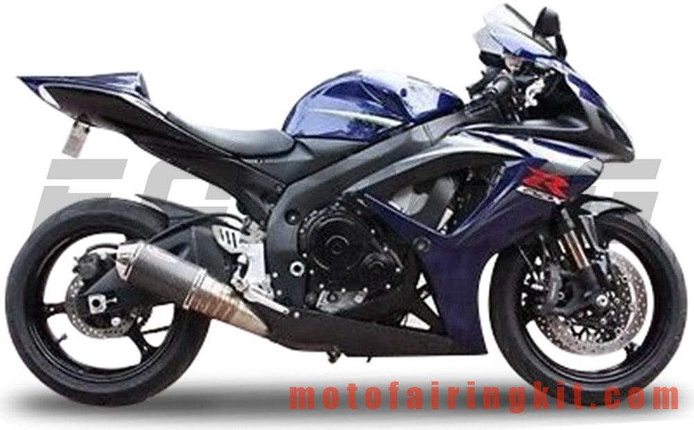 Kits de carenado aptos para GSX-R750 GSX-R600 K6 2006 2007 GSXR 600 750 K6 06 07 Molde de inyección de plástico ABS Carrocería completa para motocicleta Carrocería del mercado de accesorios Marco (azul y negro) B172