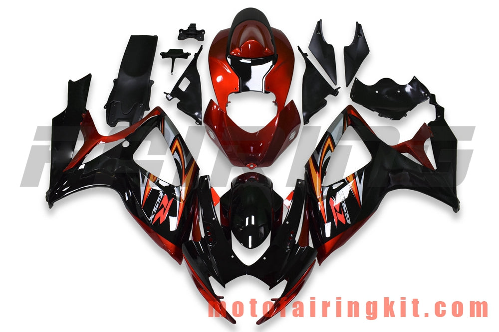 Fairing Kits Fit for GSX-R750 GSX-R600 K6 2006 2007 GSXR 600 750 K6 06 07 Plastic ABS Injection Mold Complete Motorcycle Body Aftermarket Bodywork Frame (Black & Orange) B176