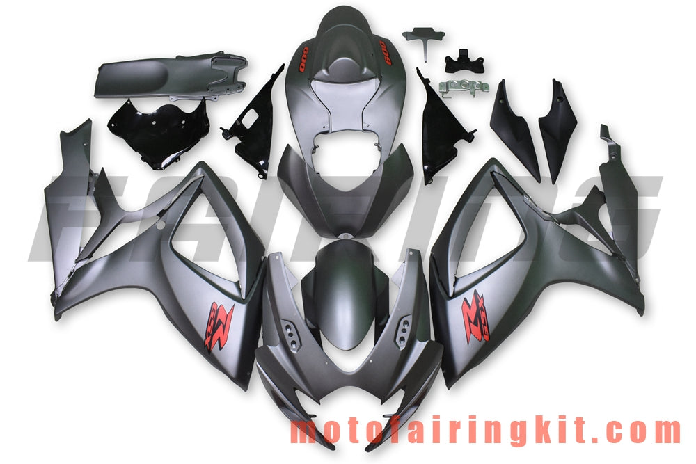 Fairing Kits Fit for GSX-R750 GSX-R600 K6 2006 2007 GSXR 600 750 K6 06 07 Plastic ABS Injection Mold Complete Motorcycle Body Aftermarket Bodywork Frame (Gray) B177