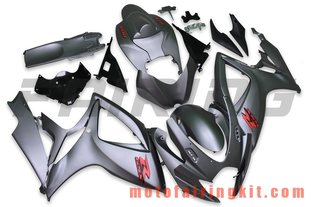 Kits de carenado aptos para GSX-R750 GSX-R600 K6 2006 2007 GSXR 600 750 K6 06 07 Molde de inyección de plástico ABS Carrocería completa para motocicleta Carrocería del mercado de accesorios Marco (gris) B177