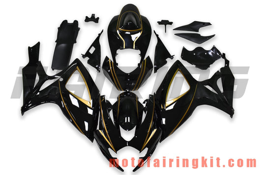 Fairing Kits Fit for GSX-R750 GSX-R600 K6 2006 2007 GSXR 600 750 K6 06 07 Plastic ABS Injection Mold Complete Motorcycle Body Aftermarket Bodywork Frame (Black & Gold) B180