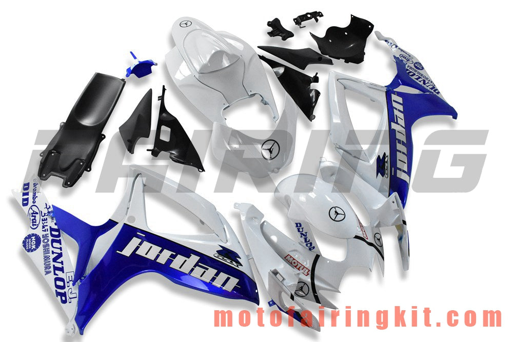 Fairing Kits Fit for GSX-R750 GSX-R600 K6 2006 2007 GSXR 600 750 K6 06 07 Plastic ABS Injection Mold Complete Motorcycle Body Aftermarket Bodywork Frame (Blue & White) B201