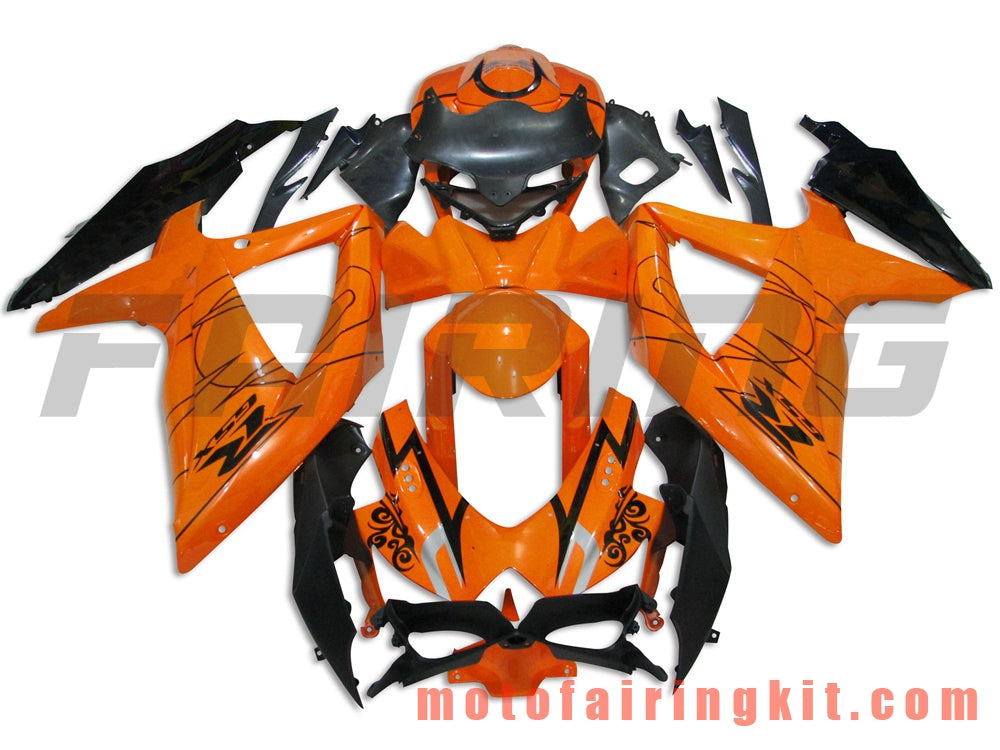 Fairing Kits Fit for GSX-R750 GSX-R600 K8 2008 2009 2010 GSXR 600 750 Plastic ABS Injection Mold Complete Motorcycle Body Aftermarket Bodywork Frame (Orange & Black) B004