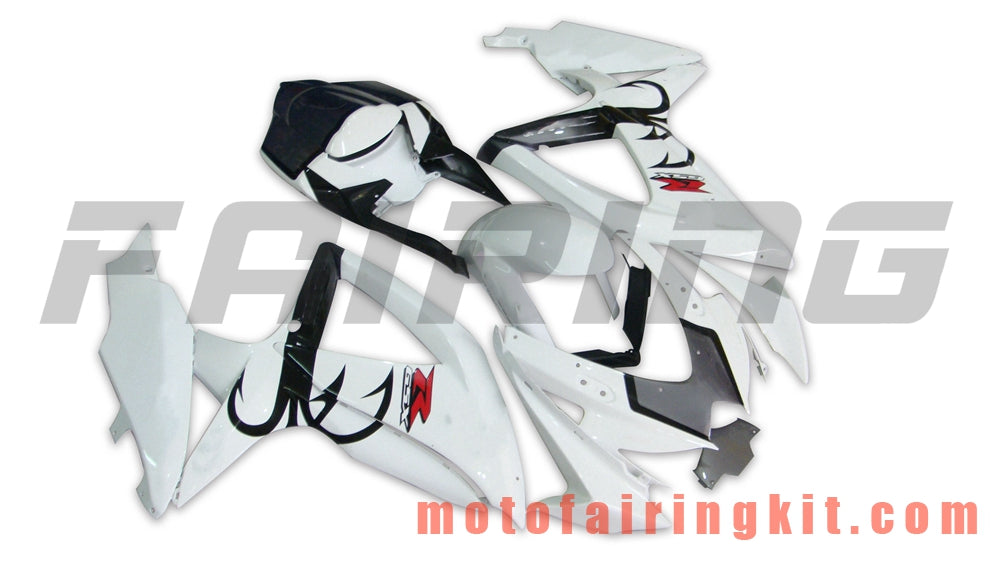 Fairing Kits Fit for GSX-R750 GSX-R600 K8 2008 2009 2010 GSXR 600 750 Plastic ABS Injection Mold Complete Motorcycle Body Aftermarket Bodywork Frame (White & Black) B005