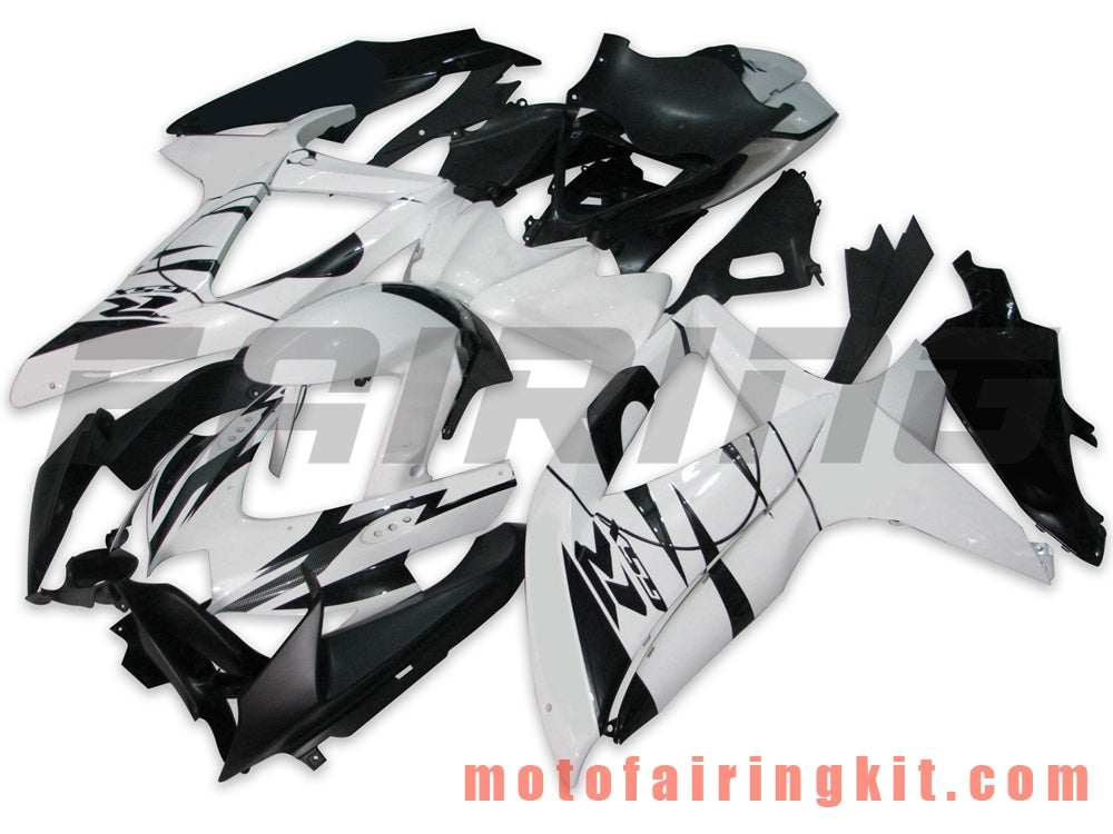 Fairing Kits Fit for GSX-R750 GSX-R600 K8 2008 2009 2010 GSXR 600 750 Plastic ABS Injection Mold Complete Motorcycle Body Aftermarket Bodywork Frame (White & Black) B007