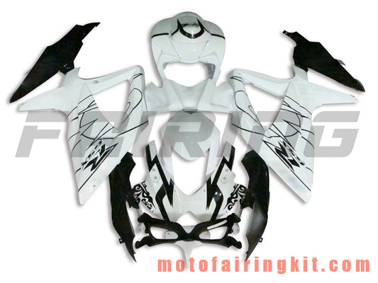 Fairing Kits Fit for GSX-R750 GSX-R600 K8 2008 2009 2010 GSXR 600 750 Plastic ABS Injection Mold Complete Motorcycle Body Aftermarket Bodywork Frame (Black & White) B009