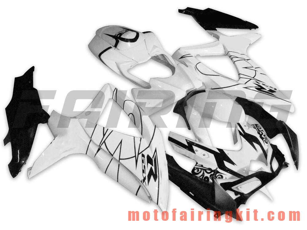 Fairing Kits Fit for GSX-R750 GSX-R600 K8 2008 2009 2010 GSXR 600 750 Plastic ABS Injection Mold Complete Motorcycle Body Aftermarket Bodywork Frame (Black & White) B009