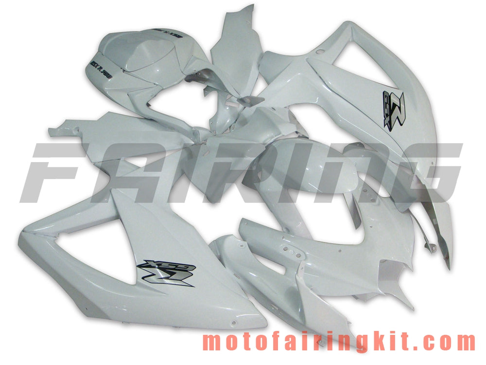 Fairing Kits Fit for GSX-R750 GSX-R600 K8 2008 2009 2010 GSXR 600 750 Plastic ABS Injection Mold Complete Motorcycle Body Aftermarket Bodywork Frame (White) B011