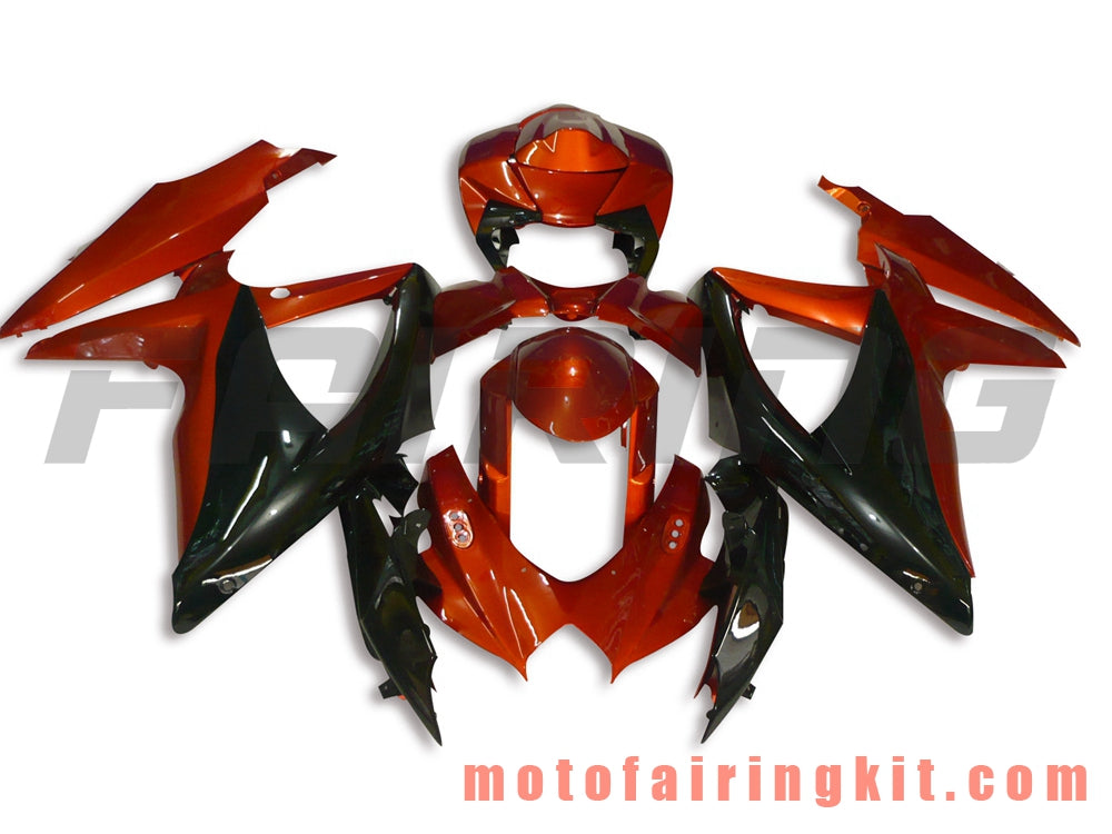 Fairing Kits Fit for GSX-R750 GSX-R600 K8 2008 2009 2010 GSXR 600 750 Plastic ABS Injection Mold Complete Motorcycle Body Aftermarket Bodywork Frame (Orange & Black) B014