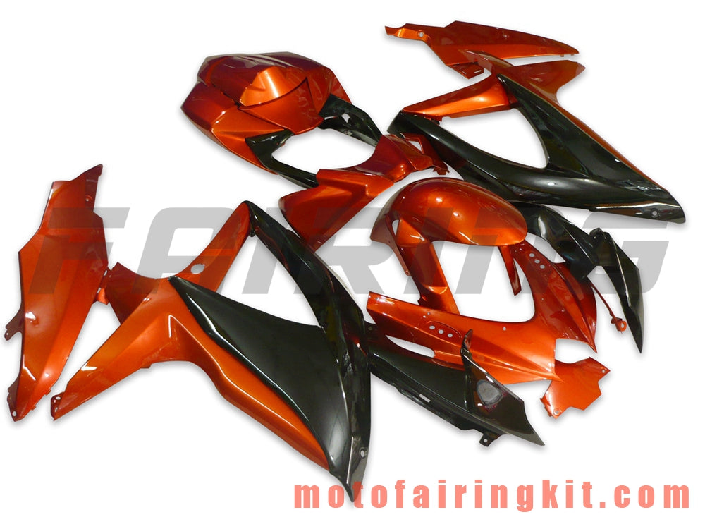 Kits de carenado aptos para GSX-R750 GSX-R600 K8 2008 2009 2010 GSXR 600 750 Molde de inyección de plástico ABS Carrocería completa para motocicleta Marco de carrocería de posventa (naranja y negro) B014