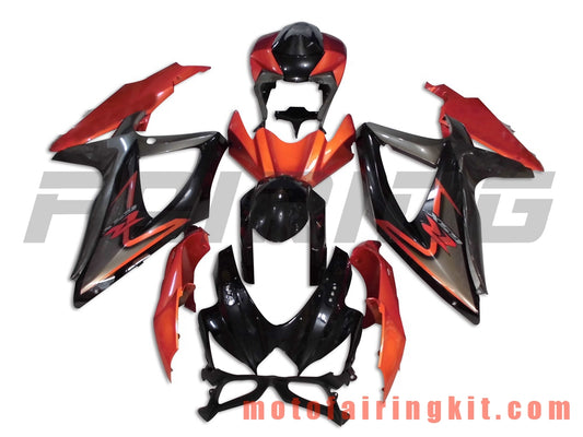 Fairing Kits Fit for GSX-R750 GSX-R600 K8 2008 2009 2010 GSXR 600 750 Plastic ABS Injection Mold Complete Motorcycle Body Aftermarket Bodywork Frame (Black & Orange) B015