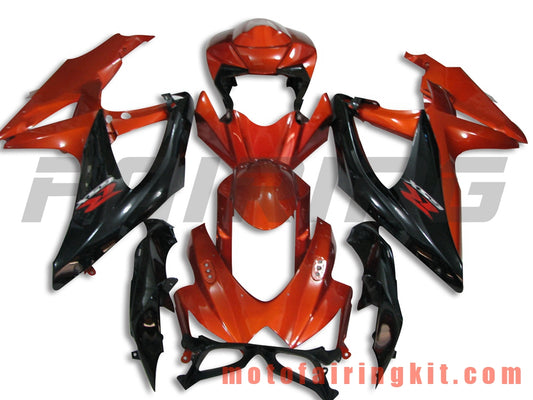 Kits de carenado aptos para GSX-R750 GSX-R600 K8 2008 2009 2010 GSXR 600 750 Molde de inyección de plástico ABS Carrocería completa para motocicleta Marco de carrocería de posventa (naranja y negro) B016