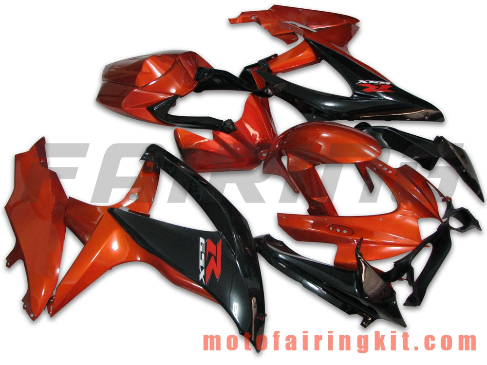 Fairing Kits Fit for GSX-R750 GSX-R600 K8 2008 2009 2010 GSXR 600 750 Plastic ABS Injection Mold Complete Motorcycle Body Aftermarket Bodywork Frame (Orange & Black) B016