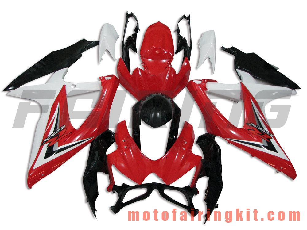 Fairing Kits Fit for GSX-R750 GSX-R600 K8 2008 2009 2010 GSXR 600 750 Plastic ABS Injection Mold Complete Motorcycle Body Aftermarket Bodywork Frame (Black & Red) B018