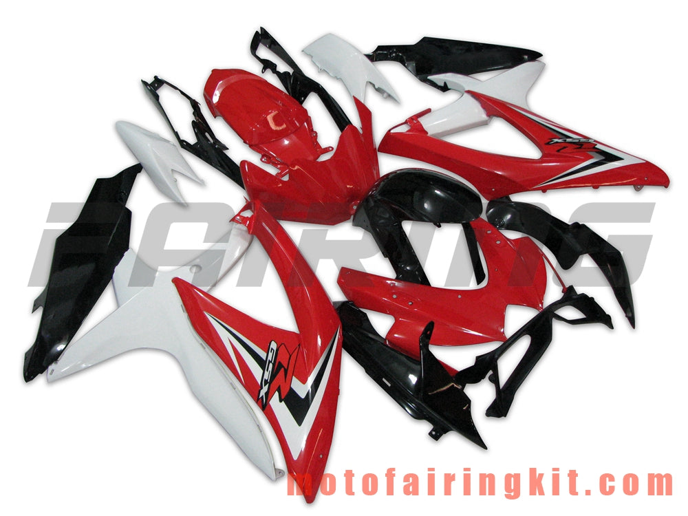 Fairing Kits Fit for GSX-R750 GSX-R600 K8 2008 2009 2010 GSXR 600 750 Plastic ABS Injection Mold Complete Motorcycle Body Aftermarket Bodywork Frame (Black & Red) B018