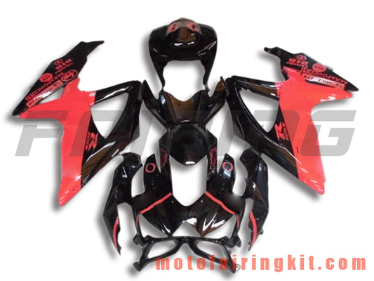 Kits de carenado aptos para GSX-R750 GSX-R600 K8 2008 2009 2010 GSXR 600 750 Molde de inyección de plástico ABS Carrocería completa para motocicleta Marco de carrocería de posventa (negro y naranja) B019