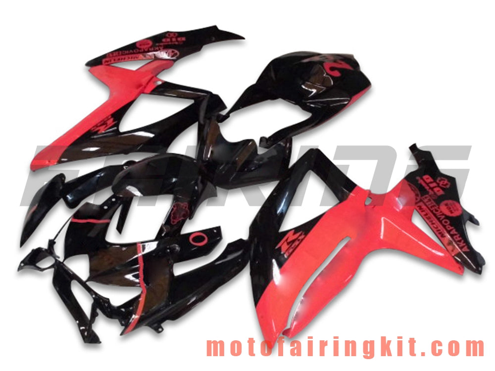 Kits de carenado aptos para GSX-R750 GSX-R600 K8 2008 2009 2010 GSXR 600 750 Molde de inyección de plástico ABS Carrocería completa para motocicleta Marco de carrocería de posventa (negro y naranja) B019