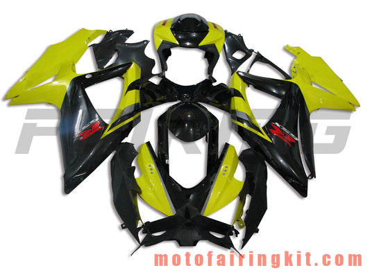 Fairing Kits Fit for GSX-R750 GSX-R600 K8 2008 2009 2010 GSXR 600 750 Plastic ABS Injection Mold Complete Motorcycle Body Aftermarket Bodywork Frame (Black & Yellow) B020