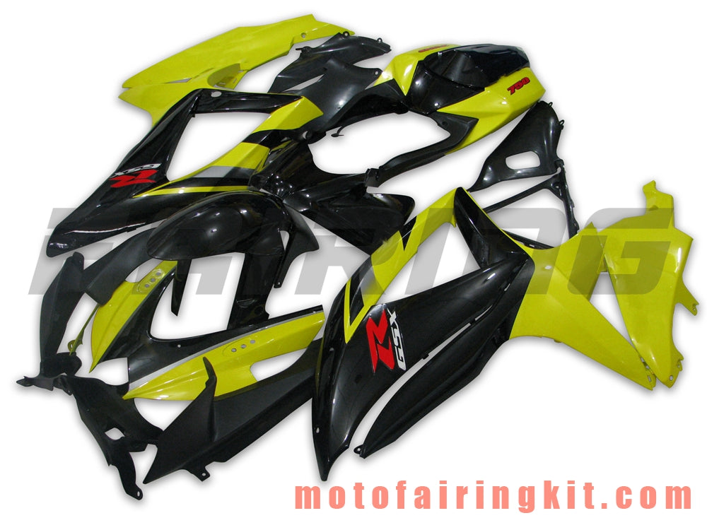 Fairing Kits Fit for GSX-R750 GSX-R600 K8 2008 2009 2010 GSXR 600 750 Plastic ABS Injection Mold Complete Motorcycle Body Aftermarket Bodywork Frame (Black & Yellow) B020