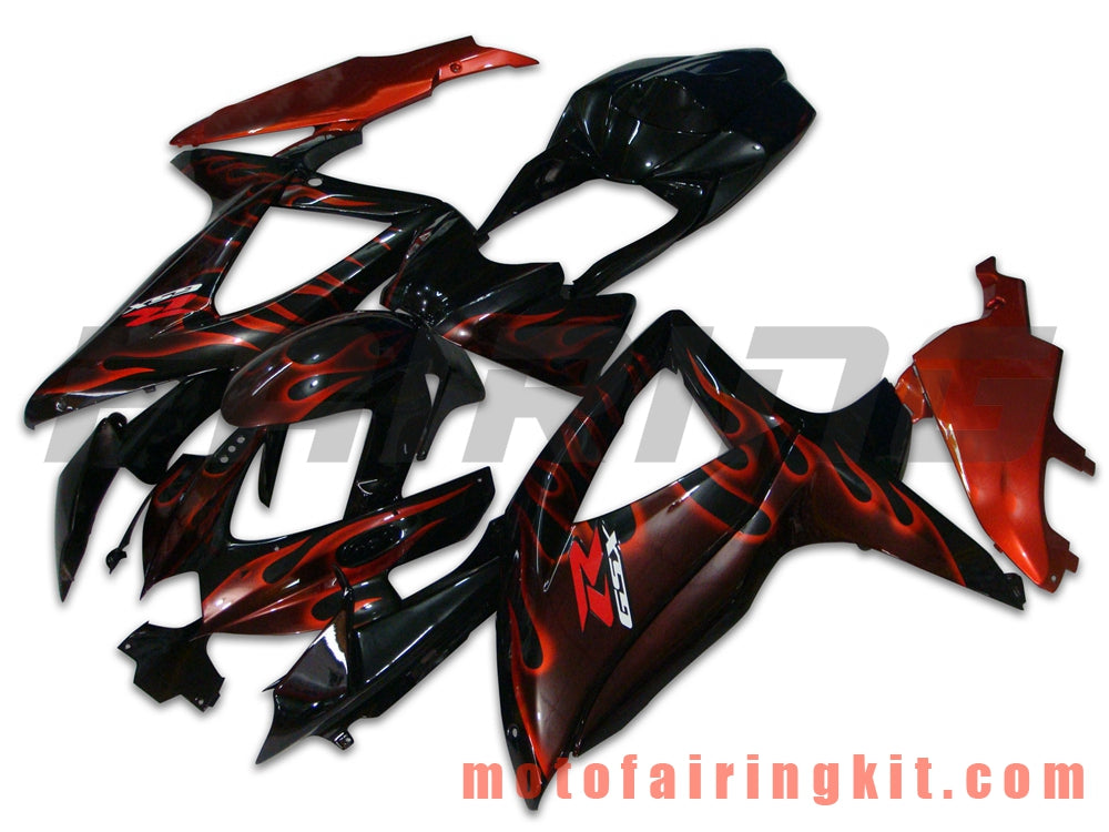 Fairing Kits Fit for GSX-R750 GSX-R600 K8 2008 2009 2010 GSXR 600 750 Plastic ABS Injection Mold Complete Motorcycle Body Aftermarket Bodywork Frame (Black & Red) B021