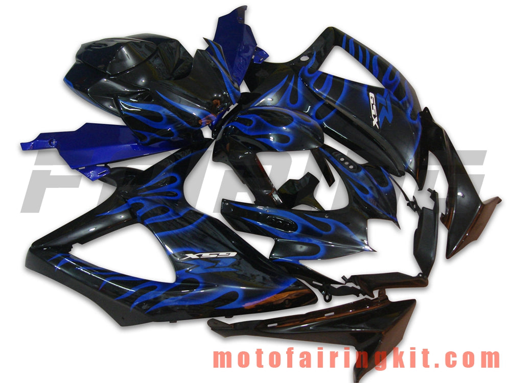 Fairing Kits Fit for GSX-R750 GSX-R600 K8 2008 2009 2010 GSXR 600 750 Plastic ABS Injection Mold Complete Motorcycle Body Aftermarket Bodywork Frame (Black & Blue) B024