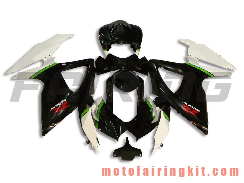 Kits de carenado aptos para GSX-R750 GSX-R600 K8 2008 2009 2010 GSXR 600 750 Molde de inyección de plástico ABS Carrocería completa para motocicleta Marco de carrocería de posventa (blanco y negro) B026