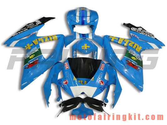 Kits de carenado aptos para GSX-R750 GSX-R600 K8 2008 2009 2010 GSXR 600 750 Molde de inyección de plástico ABS Carrocería completa para motocicleta Marco de carrocería de posventa (azul) B028