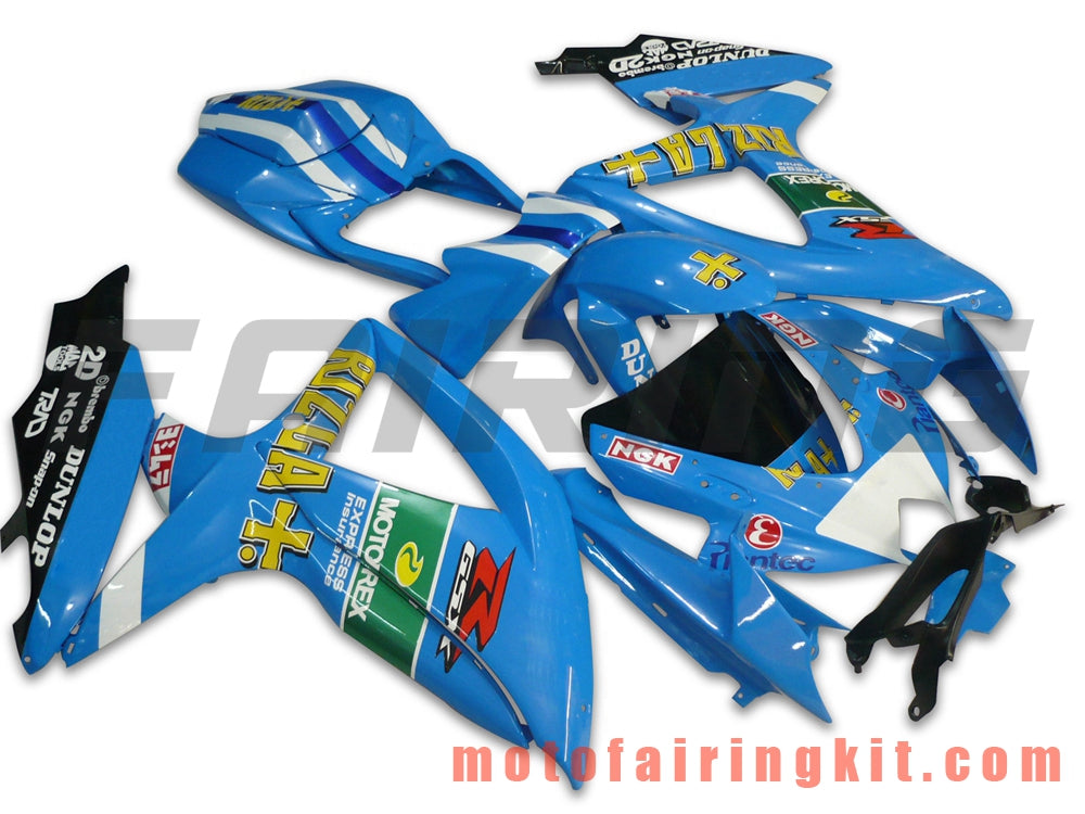 Fairing Kits Fit for GSX-R750 GSX-R600 K8 2008 2009 2010 GSXR 600 750 Plastic ABS Injection Mold Complete Motorcycle Body Aftermarket Bodywork Frame (Blue) B028