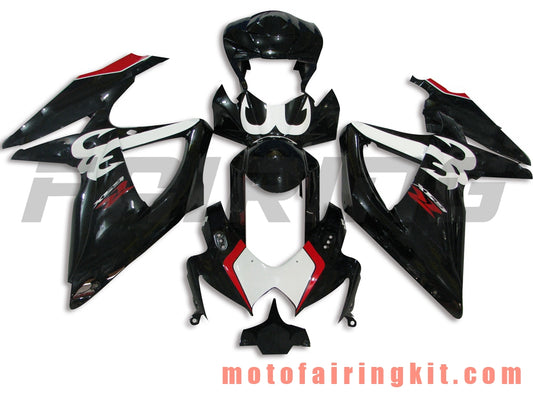 Kits de carenado aptos para GSX-R750 GSX-R600 K8 2008 2009 2010 GSXR 600 750 Molde de inyección de plástico ABS Carrocería completa para motocicleta Marco de carrocería de posventa (blanco y negro) B030