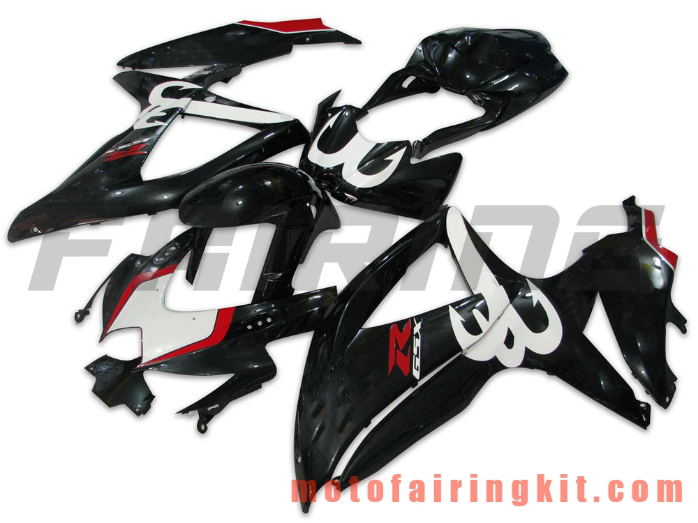 Fairing Kits Fit for GSX-R750 GSX-R600 K8 2008 2009 2010 GSXR 600 750 Plastic ABS Injection Mold Complete Motorcycle Body Aftermarket Bodywork Frame (Black & White) B030